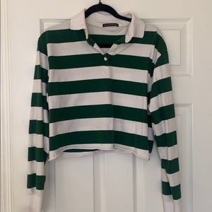 Brandy Melville cropped striped polo